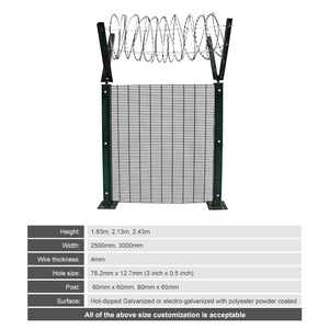 Valla de <span class=keywords><strong>malla</strong></span> de alambre de alta seguridad, duradera, soldada 358, antiescalada, <span class=keywords><strong>con</strong></span> punta para granja/carretera/jardín/deporte - Product Image 6