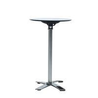 Meubles de patio modernes table de bar haute pliable table de club de cocktail extérieure avec base en aluminium