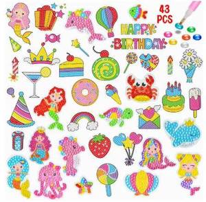 สติกเกอร์เพชรลายการ์ตูนสัตว์, สติกเกอร์เพชร DIY สำหรับเด็ก รูปแบบอิสระ ลายเจ้าหญิง - Product Image 6