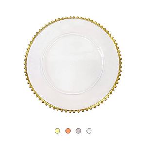 2024 Wholesale Clear Gold Beaded <b>Charger</b> Plate Wedding Banquet Event 13Inch <b>Charger</b> Plate for Business - Product Image 2