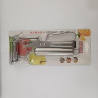 Handmatige roestvrijstalen driedelige set, duurzaam, voorraadvoorzien, keuken aardappel schiller, fruit- en wortelrasp, multifunctionele groente-snijder