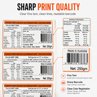 Étiquettes personnalisées pour yaourts, autocollants en rouleau BOPP blancs pour pots de produits laitiers avec impression de code-barres nutritionnel