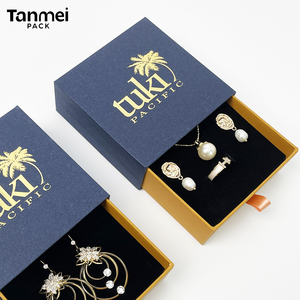 Caja de Joyería Azul Marino con Logotipo Personalizado para Anillos, Aretes, Pulseras, Colgantes y Collares - Product Image 4
