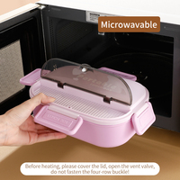 Boîte à lunch en acier inoxydable 304 à double paroi isolée Bento Portable Food Container Cartoon Fresh-Keeping Sealed Compartment Storage