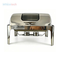 Matériel de restauration en acier inoxydable 201WT-1105, ensemble de chauffe-plats rectangulaires pour buffet, ensemble de chauffe-plats pour buffet