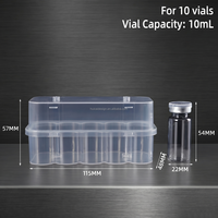 Boîte de rangement transparente en plastique pour flacons de 3 ml, 5 ml, 10 ml, étuis à peptides, conteneurs, supports pour poudre et vaccins