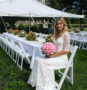 كراسي ويمبلدون قابلة للطي بيضاء اللون من الراتنج المبطن بالفينيل للحفلات والمناسبات والحدائق - Product Image 4