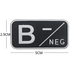 Autocollant A- B- Ab- O-négatif sur la lettre Mighty Original Pvc Type sang Gel de silice Patch 3D