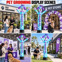 Afficheur gonflable personnalisé pour toilettage d'animaux, promotion en magasin, publicité événementielle extérieure, marketing de marque, vente en gros sur mesure