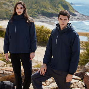 Veste de pluie d'extérieur unisexe trois en un coupe-vent imperméable respirante pour la randonnée, l'alpinisme, le camping et la course à pied - Product Image 3