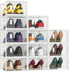 Hot Sale Durable Thick PET Foldable Clear Shoe Box Dust-Proof Display Case for Home Organization - Product Image 1