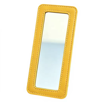 Étui et support pour rouge à lèvres en cuir PU imperméable YY Lady avec miroir, style preppy