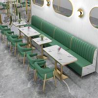Ensemble de mobilier en cuir tendance pour restaurants, snack-bars, boulangeries, cafés et autres points de vente : tables et chaises pour salons de thé, restaurants de nouilles, restaurants de burgers et restaurants de desserts.