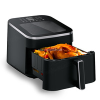 AOJA Nouveautés 2025 Friteuse à air carrée moderne 10L avec écran tactile et fenêtre de visualisation en verre pour cuisson rapide électrique