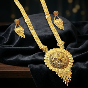 Wholesale 14K 18K 24K Micron Gold Forming <b>Long</b> <b>Necklaces</b> Micron Gold Brass Fashion <b>Necklaces</b> Traditional Design <b>Long</b> Jewelry Set - Product Image 3