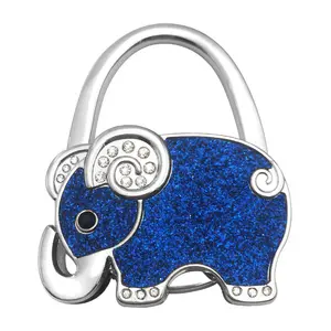 Shiny Lovely Purse Hook Elephant Shaped Foldable Handbag Hanger Folding Table Hanger Holder