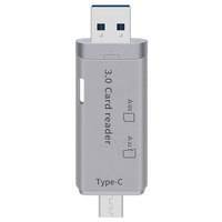 Lector de tarjetas SD USB tipo C USB 3,0 adaptador de tarjeta de memoria OTG portátil 2 ranuras para Tarjeta TF y SD para Mac Windows Linux PC portátil
