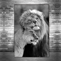 Affiche de Lion sauvage africain, noir et blanc, Art mural, Animal, impressions sur toile, peintures, décor