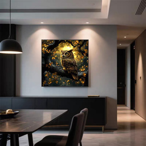 Decorazione Murale in Cristallo e Porcellana a Forma di Gufo 3D, <span class=keywords><strong>Design</strong></span> Moderno e Creativo per <span class=keywords><strong>Soggiorno</strong></span> e Ufficio, Vendita all'Ingrosso - Product Image 6