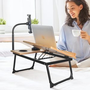 Combohome Patrón personalizable Natural <span class=keywords><strong>Plegable</strong></span> Ajustable Multifunción Cama Bambú Lap <span class=keywords><strong>Escritorio</strong></span> de la computadora - Product Image 3