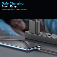 Kabel Pengisi Daya USB A ke USB C Flat Braided 1M Pengisian Cepat Untuk Ponsel