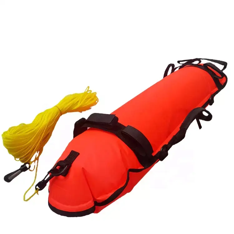 Spearfishing serbest dalış şnorkel dalış emniyet şamandıra, yüzme şamandıra 60 Ft yüksek görünür hattı ve bayrak