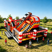 Château gonflable avec toboggan et trampoline pour enfants, idéal pour les événements extérieurs et la location commerciale – Direct Usine