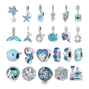 Authentic 925 Sterling Silver Dream Ocean Heart Beads Charms Pendants Fit Original Bracelets Women DIY Fine Jewelry Gift