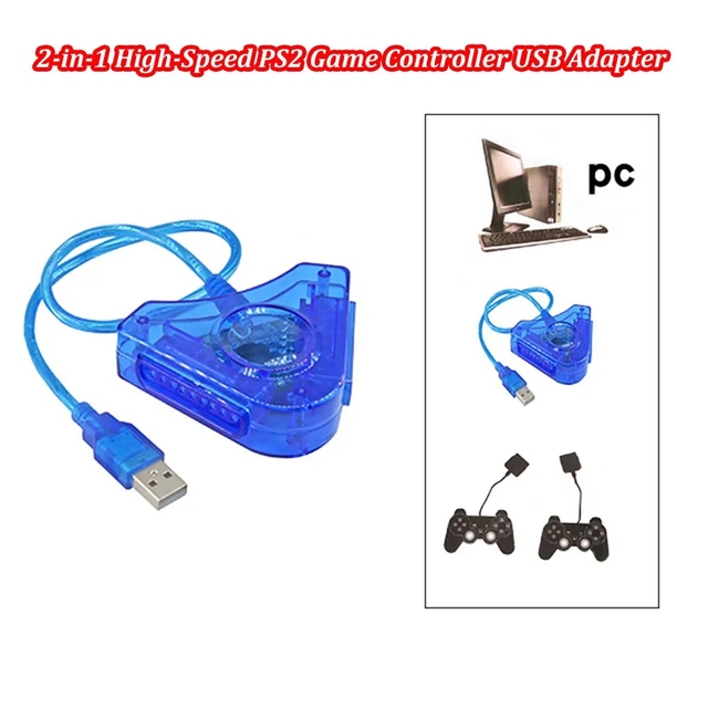 Joypad Game USB Dual Player Converter For PS2 PC Games CD Adapter Cable For Playstation 2 PC USB Game Controller CD Driver