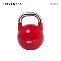 Ensemble de kettlebells de compétition pour la remise en forme à domicile, en fonte et acier, antidérapant, avec logo personnalisé et poignée