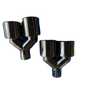 Embout d'échappement en acier inoxydable de 3,5 pouces, design poisson <span class=keywords><strong>volant</strong></span>, noir titane, double sortie en forme de Y, bord roulé, embouts de silencieux universels pour voiture - Product Image 6