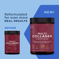Poudre de protéines multi-collagènes types I, II, III, V et X - 20g + Vitamine C et Probiotiques (454g) pour adultes, sans gluten, antioxydant, beauté