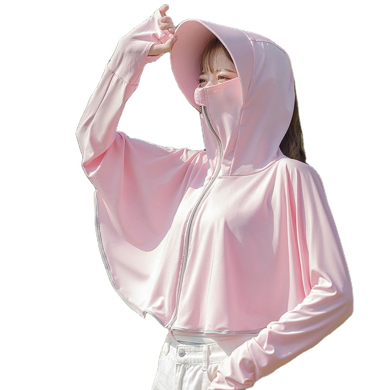 Одежда для защиты от солнца с капюшоном куртка для женщин с длинным рукавом на молнии Рубашки, купальный костюм с защитой от ультрафиолета 50 +, защита от ультрафиолета, защита от ультрафиолетовых лучей одежда для путешествий для пеших прогулок Рыбалка