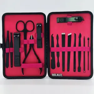 Professional portable 9 Pcs Stainless Steel nail clipper manicure Set for Travel Personal Care Kit