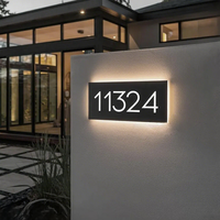 Lettres lumineuses LED en acier inoxydable rétroéclairées pour enseigne, numéro de chambre d'hôtel, plaque murale logo, décoration maison et entreprise