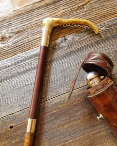 Canne de marche en corne de buffle faite à la main avec poignée en corne de buffle, canne de luxe vintage en corne de buffle - Product Image 4
