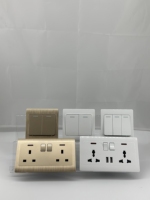 UK Standard Peinture Pc couleur or Double prise 13A avec interrupteur d'éclairage mural Neo Electrical Supplies