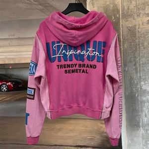 เสื้อฮู้ดดี้ครอปซิปสไตล์วินเทจ Y2K สตรีทแวร์ ทรงหลวม ผ้าฝ้ายฟรेंชเทอร์รี่ ล้างสีแบบแอซิดวอช แบบสั่งทำได้ - Product Image 2