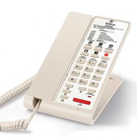 Téléphone fixe filaire multifonction en plastique ABS avec fonction de recomposition pour hôtels et bureaux
