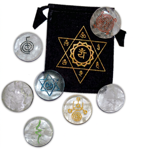 Mejor calidad 7 símbolo redonda de cristal de reiki sanación conjunto: mejor calidad 7 símbolo redonda de cristal de reiki sanación conjunto para la venta - Product Image 1