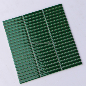 Mosaïque de carreaux en céramique émaillée verte <span class=keywords><strong>rectangulaire</strong></span> pour cuisine et <span class=keywords><strong>escalier</strong></span>, pour <span class=keywords><strong>piscine</strong></span>, salon, hôtels, maisons, magasins, restaurants, décoration - Product Image 2