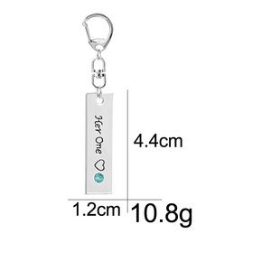 Strass Lei di Un Suo Solo Del Cuore Inciso Pendente Paio Portachiavi di San Valentino Regalo di Giorno - Product Image 2