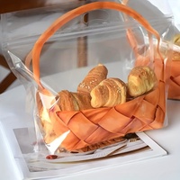 Sac d'emballage en plastique transparent à fermeture éclair pour croissants, toasts et scones, résistant à l'humidité, avec soufflet latéral, pour la vente en gros