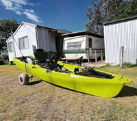2024 Kayak à siège unique 13 pieds meilleure pédale Kayak hélice aileron pédale entraînement gouvernail natif moteur de pêche à la traîne installer les eaux de l'océan CE
