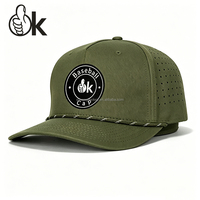 Gorras perforadas con orificios, con LOGO personalizado, bordado 3D, deportivas, para golf, béisbol, tipo Dad Hat, gorras de 5 paneles, gorra de malla en blanco