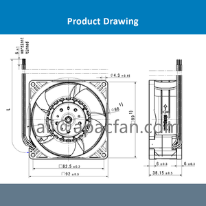 Ventilador Axial de Refrigeración ebmpapst 3214J/2H4PU 24V DC 50W 92*92*38mm 13000RPM 165CFM con Rodamiento de Bolas para Gabinete, Chasis e Inversor - Product Image 4