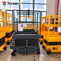 Plateforme élévatrice à ciseaux mini autopropulsée de 300 kg avec direction hydraulique, hauteur de travail de 5 m, 5,9 m, 6,8 m pour la picking et les réparations en entrepôt