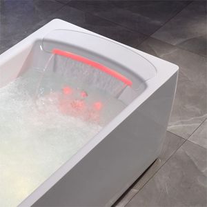 Bañera de <span class=keywords><strong>Hidromasaje</strong></span> Acrílica Dewo, Independiente, con Ducha Combinada, <span class=keywords><strong>Bomba</strong></span> de Calor, Cascada <span class=keywords><strong>para</strong></span> 2 Personas, Cortina de Baño - Product Image 2