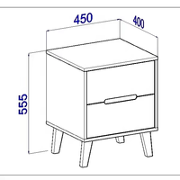 Mesita de Noche con Cajones, Precio de Fábrica, Muebles de Dormitorio, Mesa de Noche Moderna de Madera Blanca