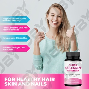 Suplemento JBY al por Mayor, 60 Tabletas de Super Colágeno con Vitamina C para Cabello, Piel y Uñas, Suministro de Fábrica, Tabletas de Super Colágeno OEM - Product Image 2